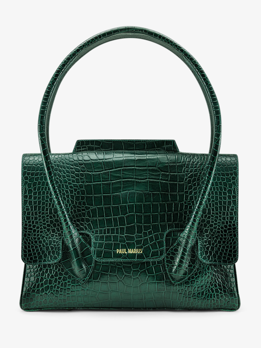 foto-frontansicht-handtasche-leder-damen-colette-m-alligator-grün-paul-marius-w028m-a-dg
