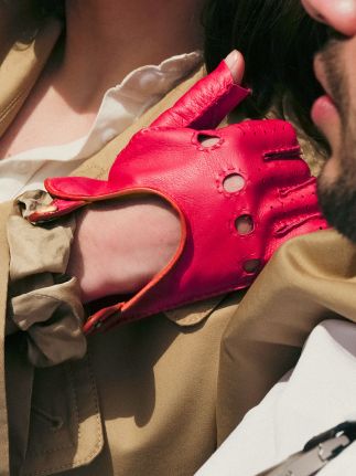 Handschuhe für Damen – Fuchsia / Natur