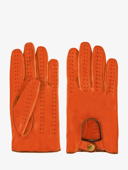 Pilotenhandschuhe für Herren – Orange/Natur