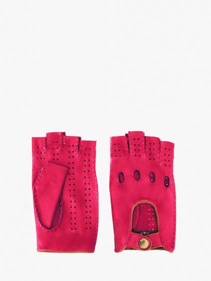 Handschuhe für Damen – Fuchsia / Natur