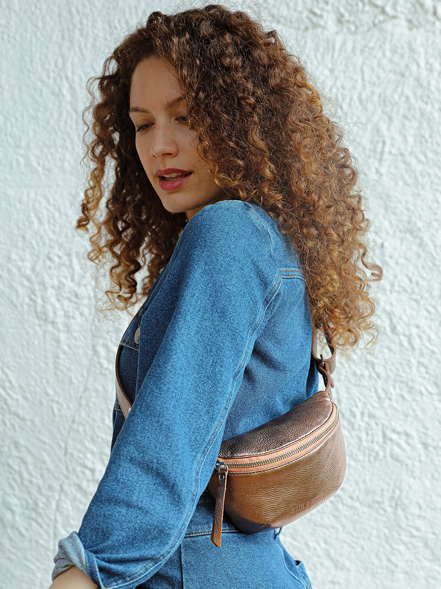 Foto-Innenansicht-Mini-Gürteltasche-Leder-Kupfer-Damen-LaBanane XS-Kupfer-Paul Marius M503XS C