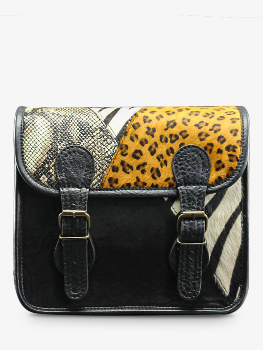 Foto-Vorderansicht-Umhängetasche-Leder-Damen-schwarz-Lasacoche-S-Chimère-noir-Paul-Marius-M02S10-CH-B