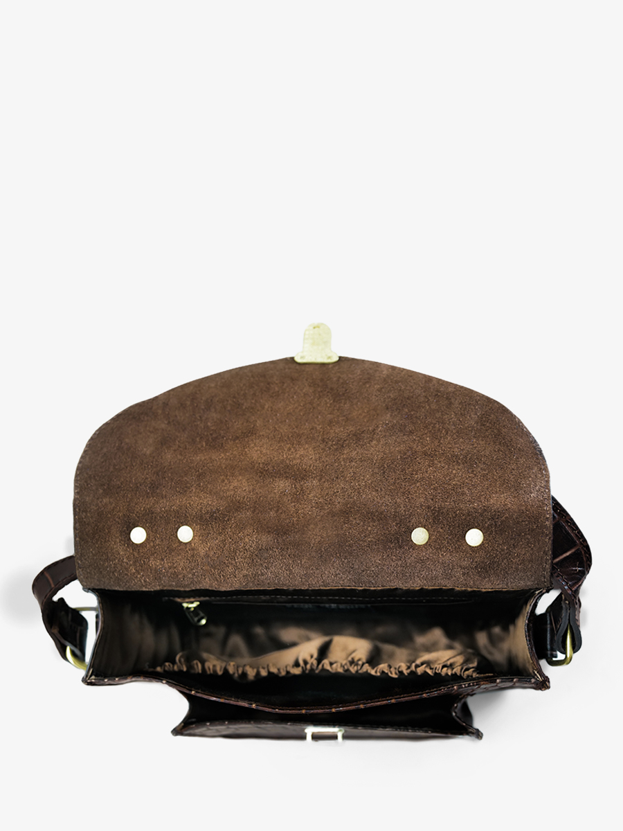 Foto-Tragetasche-Umhängetasche-Leder-Damen-Mademoiselle-George-Alligator-braun-Paul-Marius-W05-A-DB