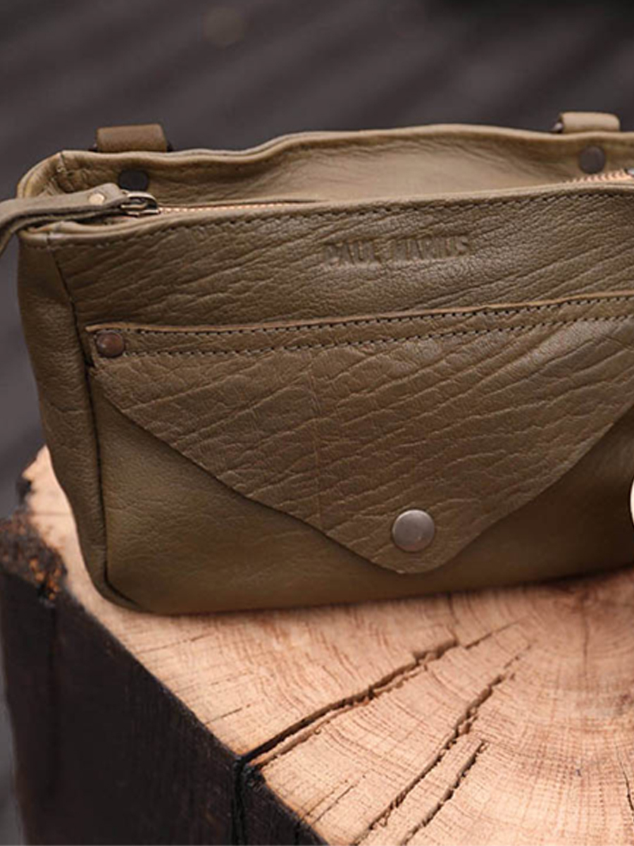 Foto-Tragetasche-Umhängetasche-Leder-Damen-Kaki-Legavroche-Kaki-Paul-Marius-W06-K