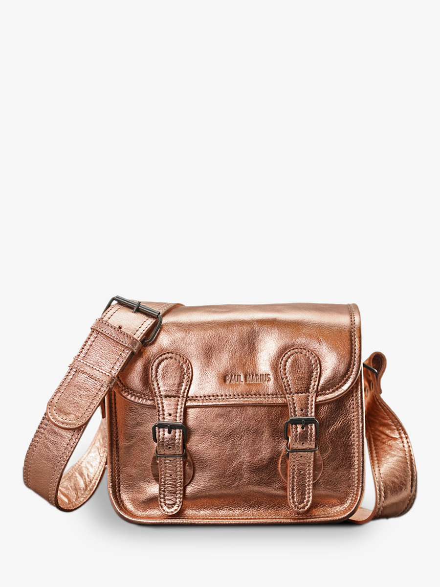 Foto-Vorderansicht-Umhängetasche-Leder-Damen-rosa-gold-Lasacoche-S-Gold-rosa-Paul-Marius-M02S10-G-PI