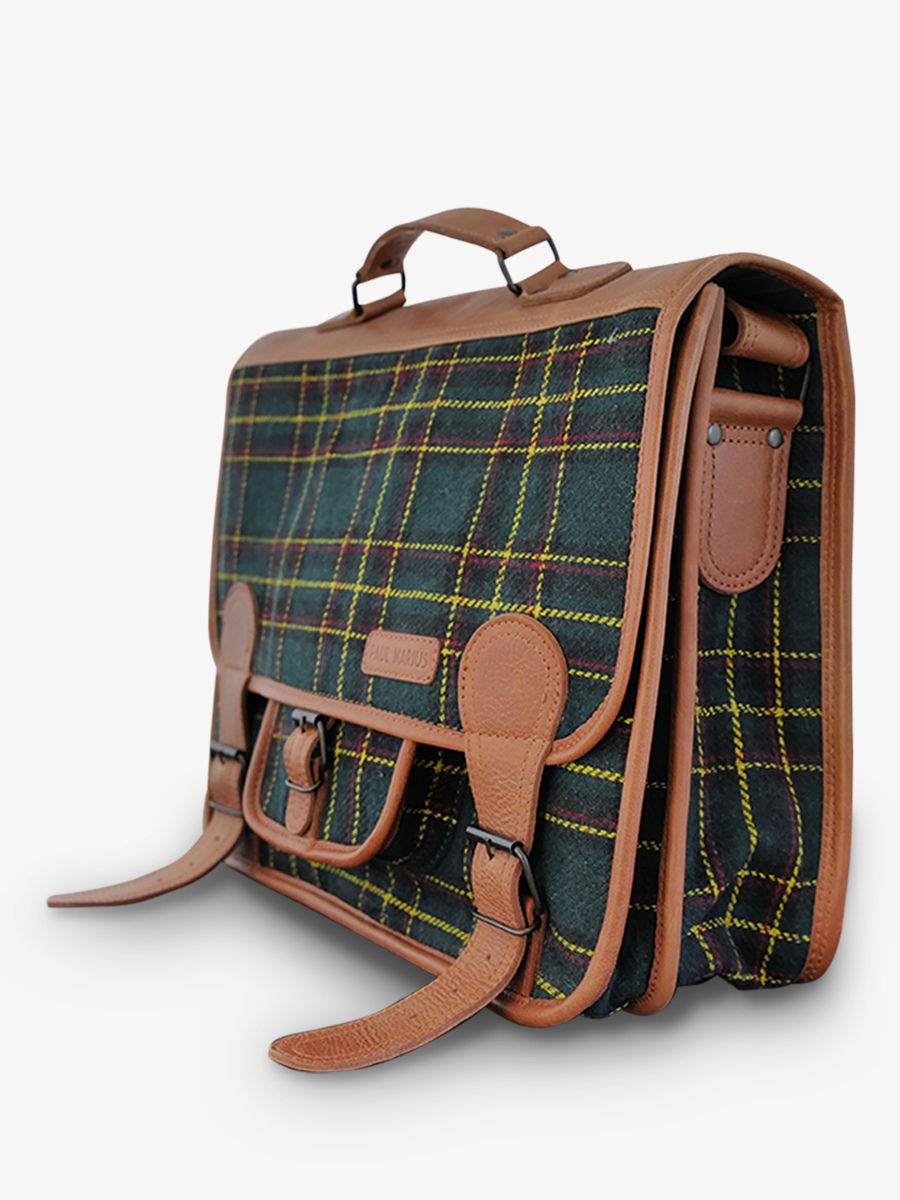 Foto-Seitenansicht-Dokumententasche-Leder-Computer-LeCartable-L-Celtik-Paul-Marius-M01S16-SCO-GR-OL