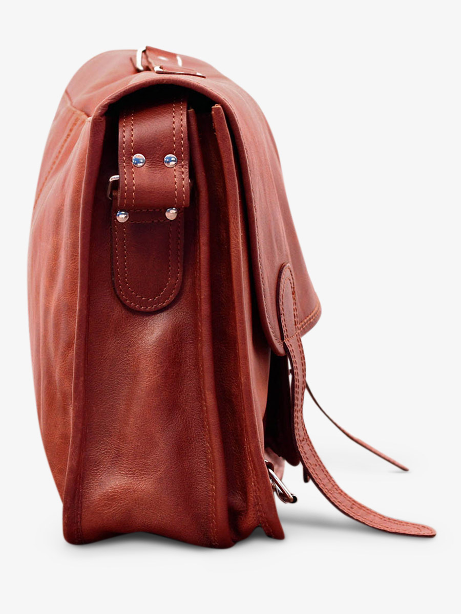 Foto-Seitenansicht-Dokumententasche-Leder-Computer-braun-lecartable-l-naturel-paul-marius-m01s16-l