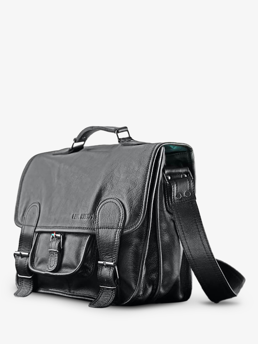 Foto-Seitenansicht-Dokumententasche-Leder-Computer-schwarz-LeCartable-L-schwarz-Paul-Marius-M01S16-B