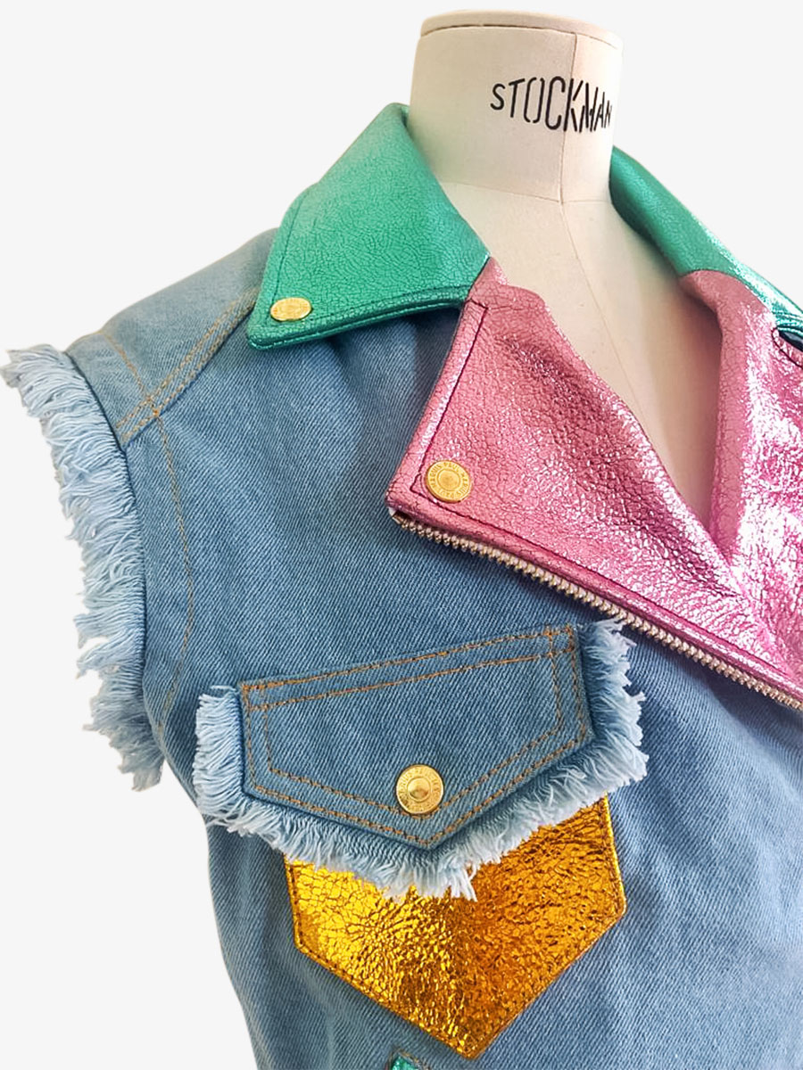 Foto-Material-Perfecto-Leder-Damen-LePerfecto-ohne-Ärmel-90er-Jahre-Paul-Marius-WPJ-Denim-S36