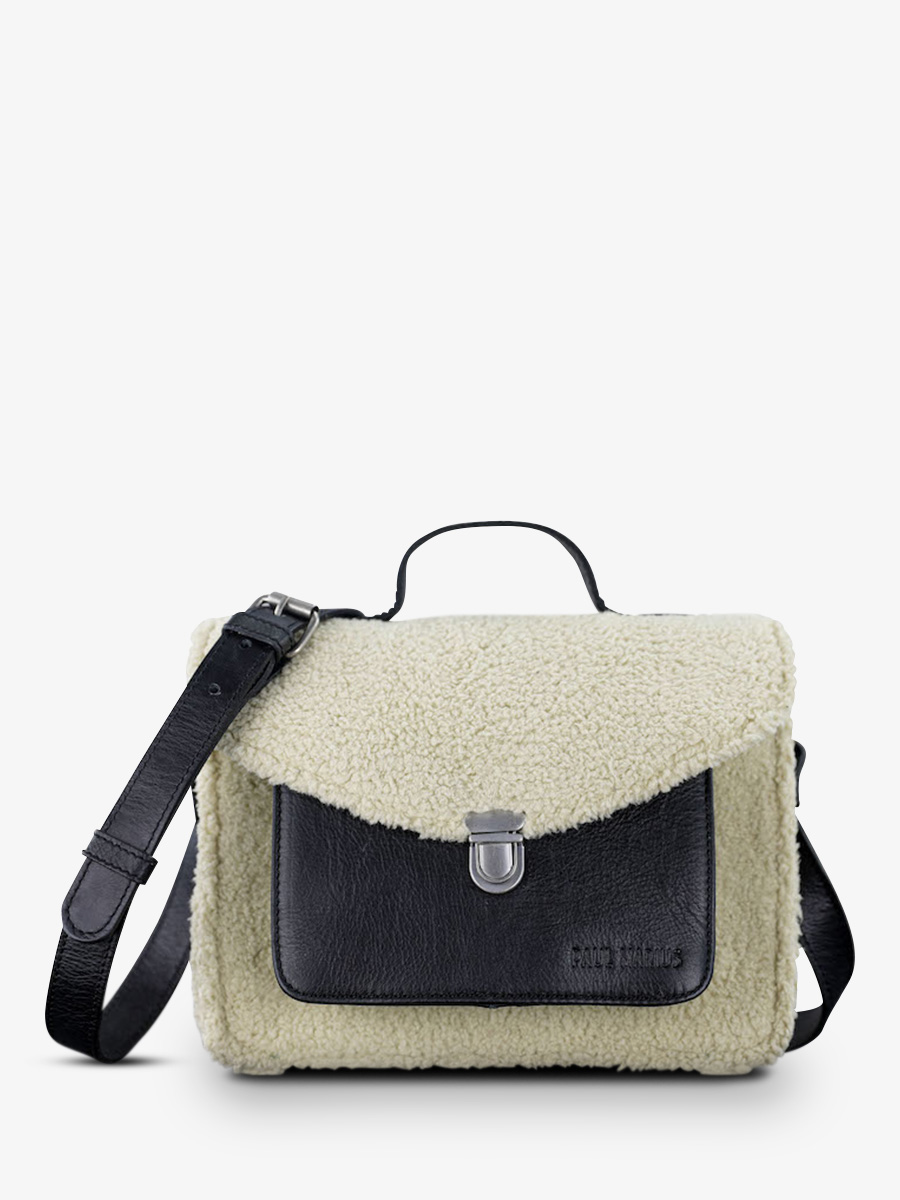 Foto-Seitenansicht-Umhängetasche-Leder-Damen-schwarz-Mademoiselle-George-Himalaya-schwarz-geölt-Paul-Marius-W05-SH-W-OBL