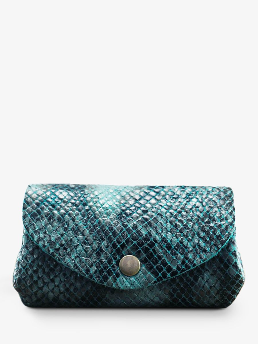 Foto-Vorderansicht-Brieftasche-Leder-blau-LeGustave-Python-blau-Piscine-Paul-Marius-GLP-P-BLU