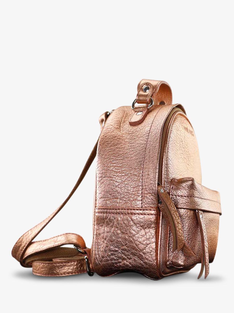 Foto-Rückansicht-kleiner-Rucksack-aus-Leder-für-Damen-rosa-golden-LeMini-Intrepide-Gold-Rosa-Paul-Marius-M37S-G-PI