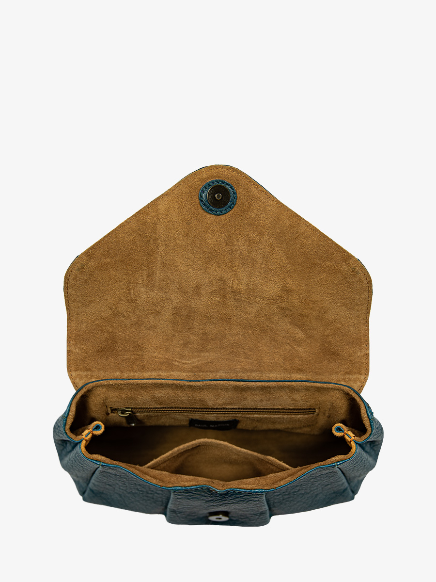 Foto-Innenansicht-Umhängetasche-Leder-Paul Marius-blau-Suzon M-Poolblau-Paul Marius-W25M-BLU