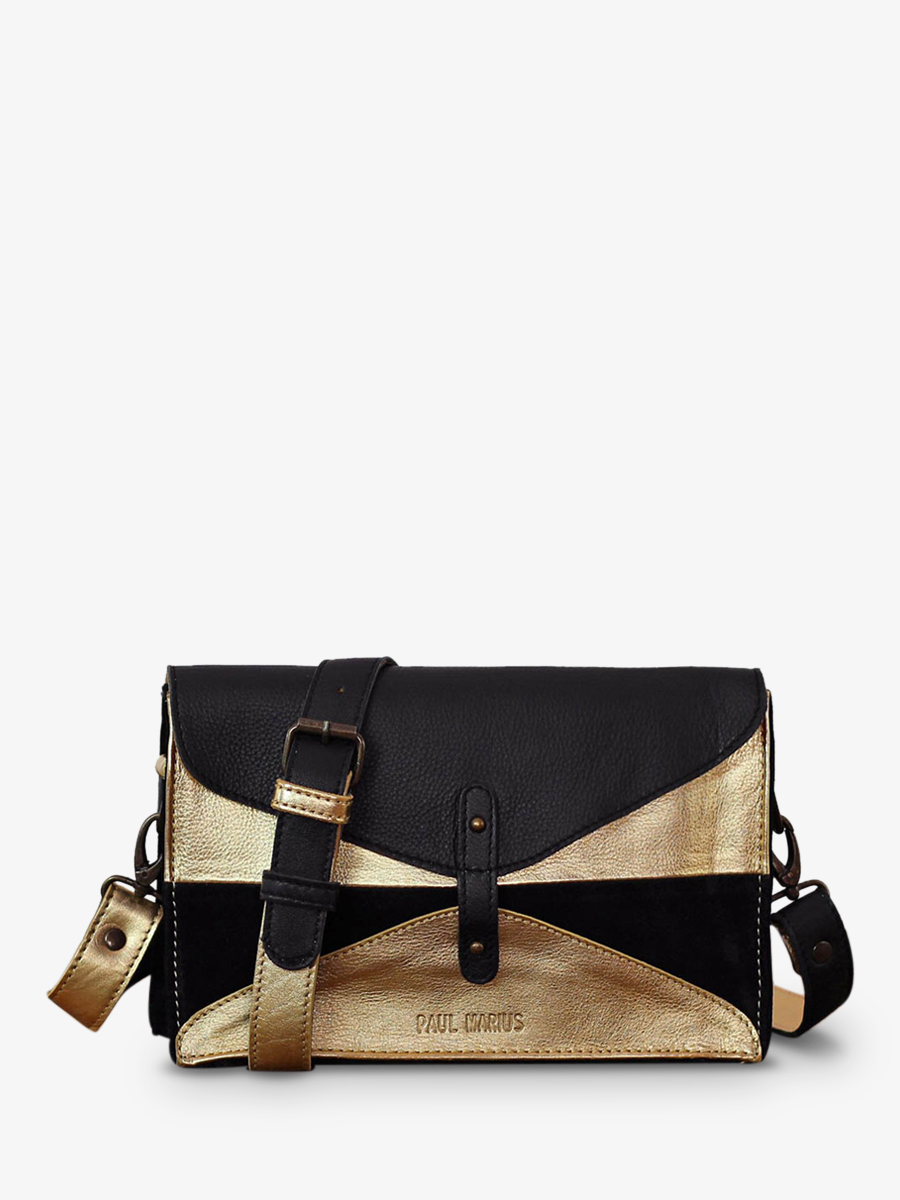 Foto-Rückansicht-Umhängetasche-Leder-Damen-schwarz-gold-LePapillon-schwarz-gold-Paul-Marius-W09-B-G