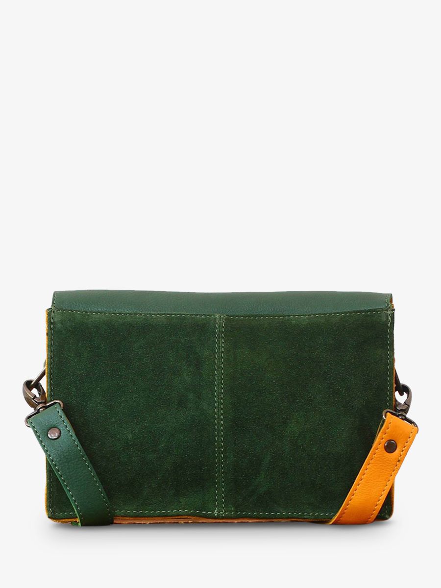 Foto-Rückansicht-Umhängetasche-Leder-Damen-Kaki-Gelb-LePapillon-Kaki-Safran-Paul-Marius-W09-K-Y