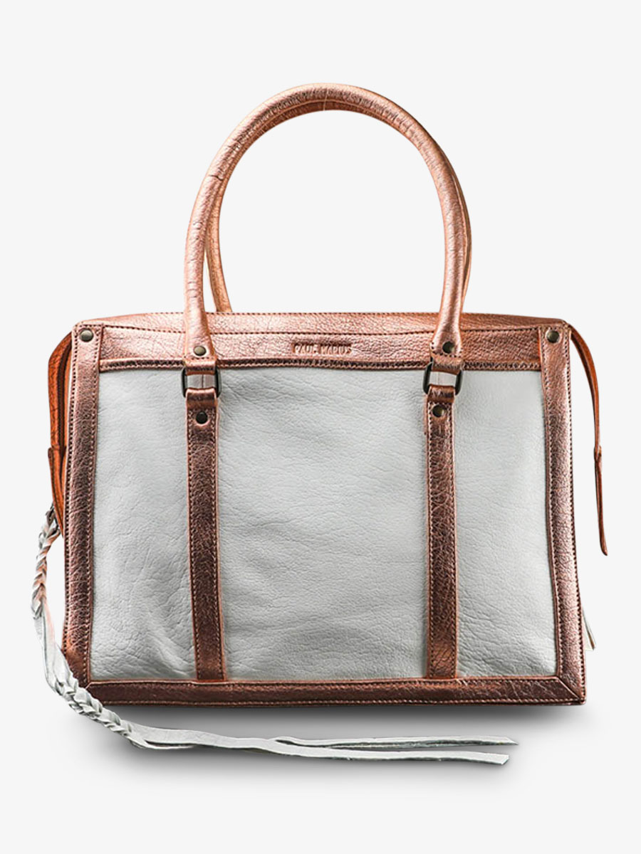 foto-seitenansicht-handtasche-leder-business-rosa-gold-weiß-lerive-droite-l-or-rose-blanc-paul-marius-w19l-g-pi-w