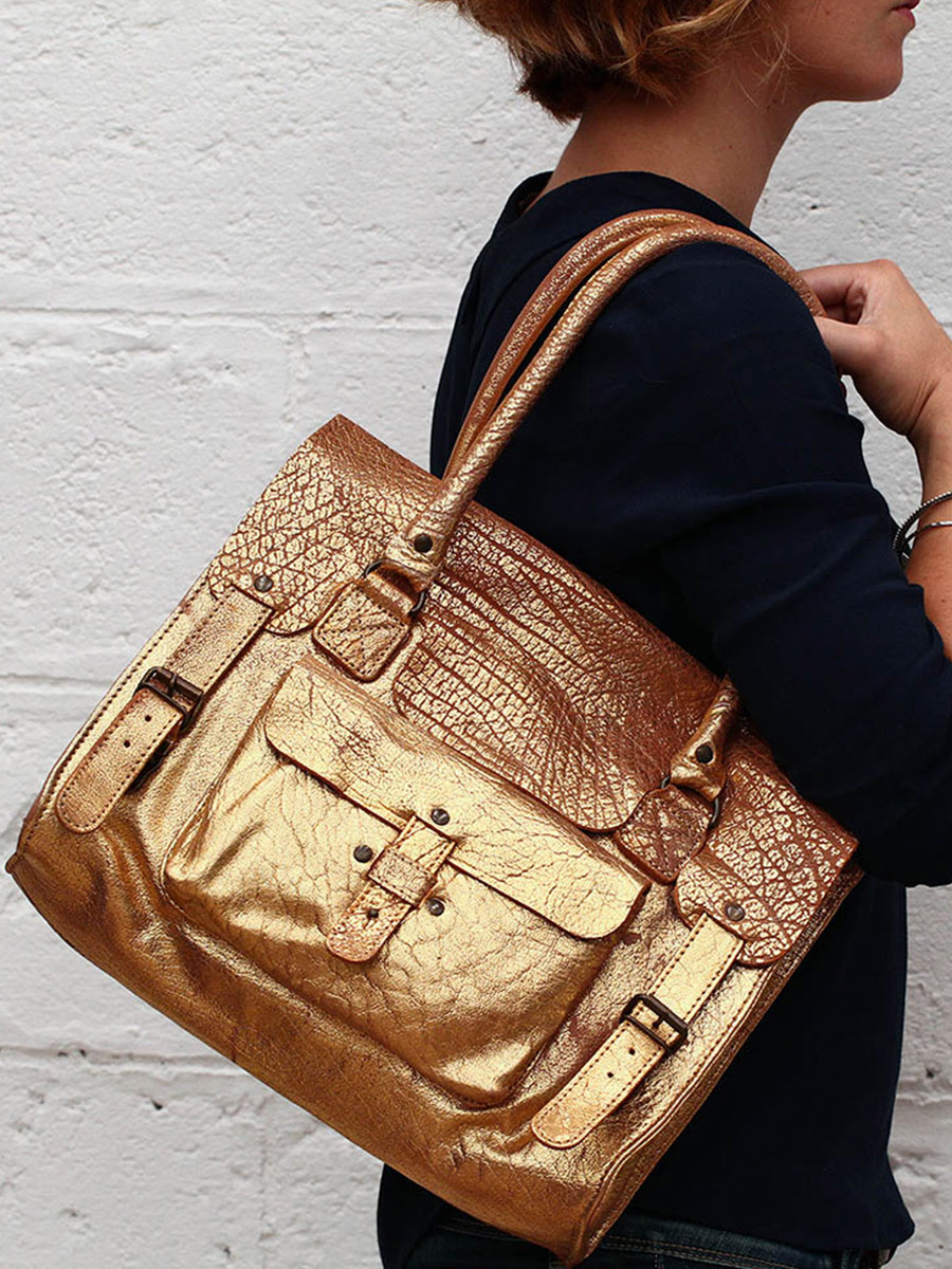 Foto-Tragetasche-Umhängetasche-Leder-Damen-Gold-LeRive Gauche M-Gold-Paul Marius-W01M-GD