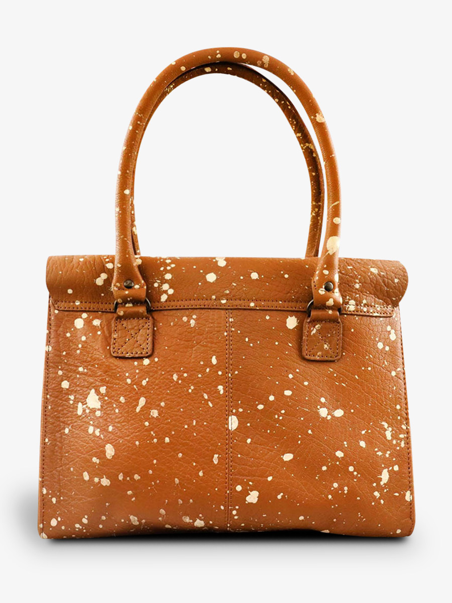 Foto-Rückansicht-Umhängetasche-Leder-Damen-beige-LeRive Gauche-Künstler-M-Sable-Paul Marius-W01M-A-N