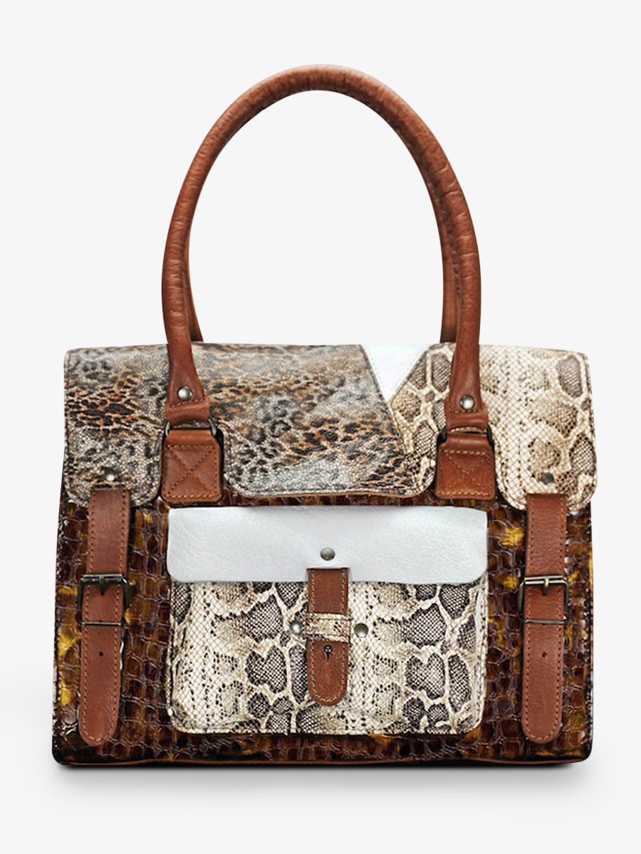 Foto-Vorderansicht-Umhängetasche-Leder-Damen-mehrfarbig-LeRive Gauche-M-Chimere-Colorado-Paul-Marius-W01M-CH-CL