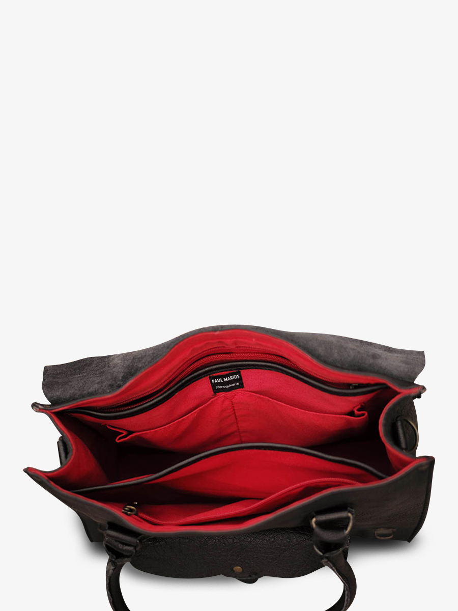 Foto-Innenansicht-Umhängetasche-Leder-Damen-schwarz-LeRive Gauche-M-schwarz-Paul Marius-W01M-B