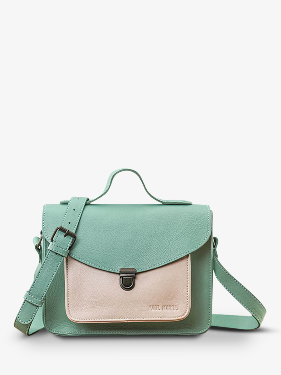 Foto-Vorderansicht-Umhängetasche-Leder-Damen-beige-Mademoiselle George-Cupcake-Mandel-Paul Marius-W05-CK-AL