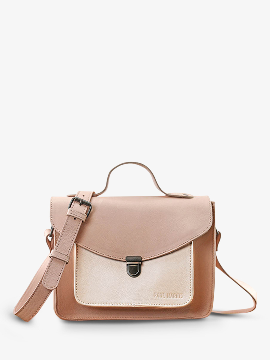 Foto-Vorderansicht-Umhängetasche-Leder-Damen-rot-weiß-Mademoiselle-George-Cupcake-Bonbon-Paul-Marius-W05-CK-CY