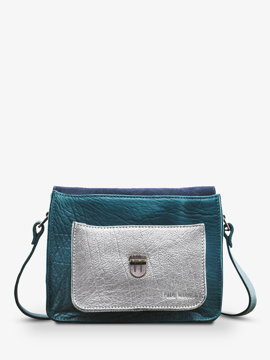 Foto-Innenansicht-Umhängetasche-Leder-Damen-blau-silber-Mademoiselle-George-Leopard-blau-pool-silber-Paul-Marius-W05-LP-BLU-S