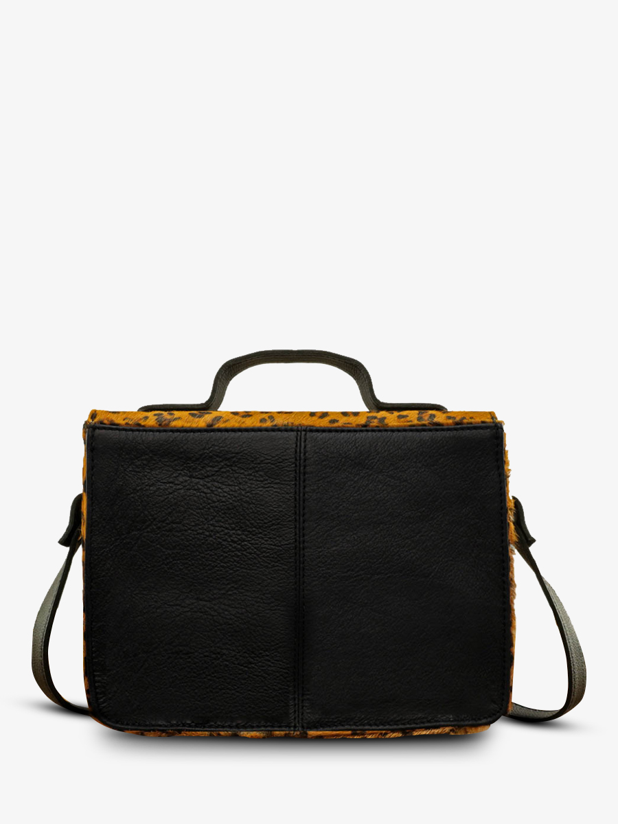 Foto-Seitenansicht-Umhängetasche-Leder-Damen-schwarz-Mademoiselle-George-Leopard-schwarz-Paul-Marius-W05-LP-B