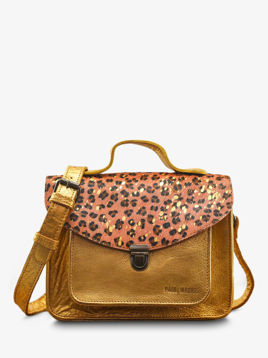 Foto-Vorderansicht-Umhängetasche-Leder-Damen-rosa-gold-Mademoiselle-George-Leopard-rosa-gold-Paul-Marius-W05-LP-PI-G
