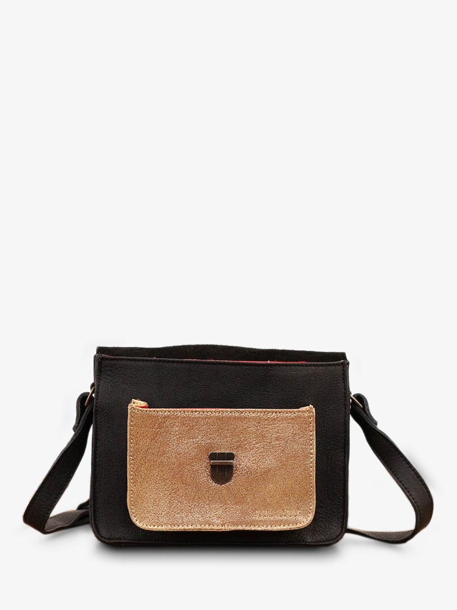 Foto-Rückansicht-Umhängetasche-Leder-Damen-schwarz-gold-Mademoiselle-George-schwarz-gold-Paul-Marius-W05-B-G