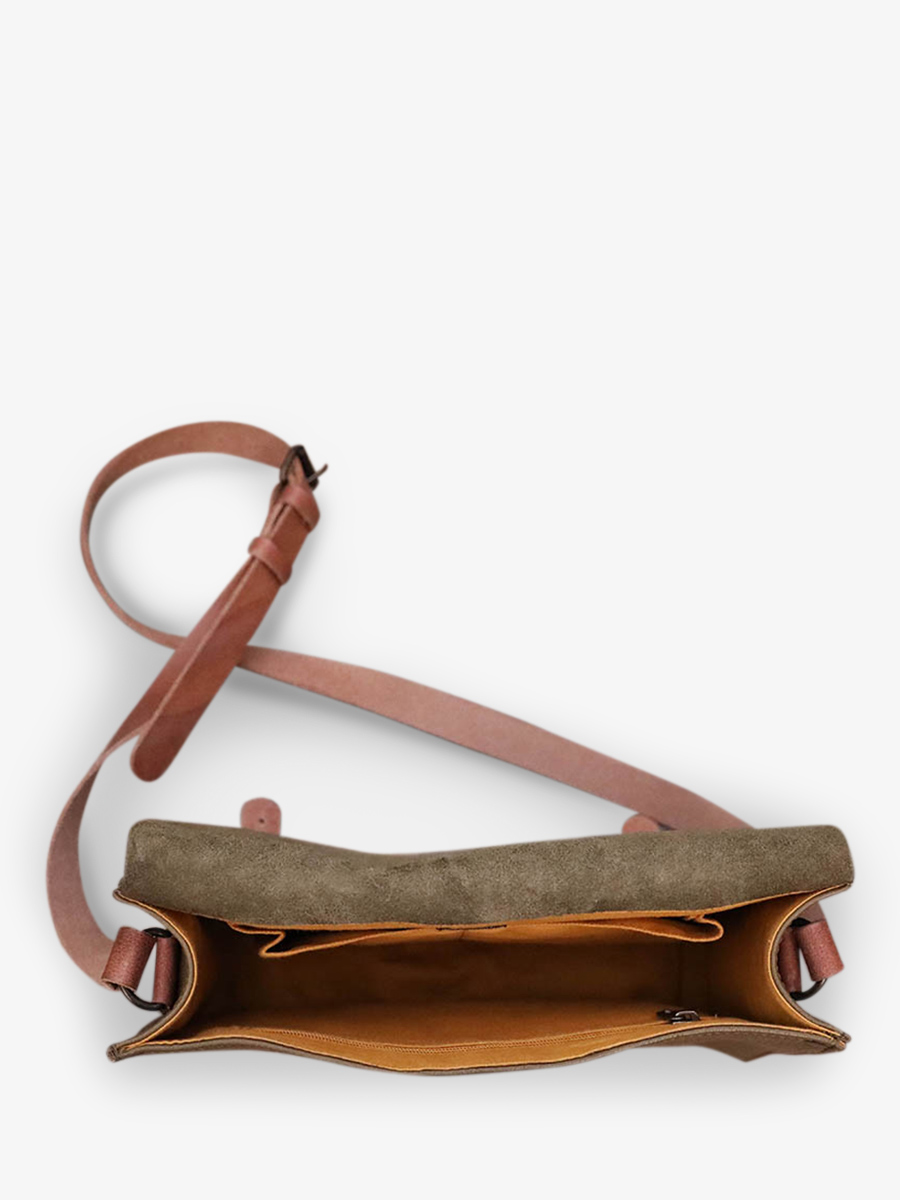 Foto-Innenansicht-Umhängetasche-Leder-Damen-kaki-lindispensable-kaki-paul-marius-w08-k