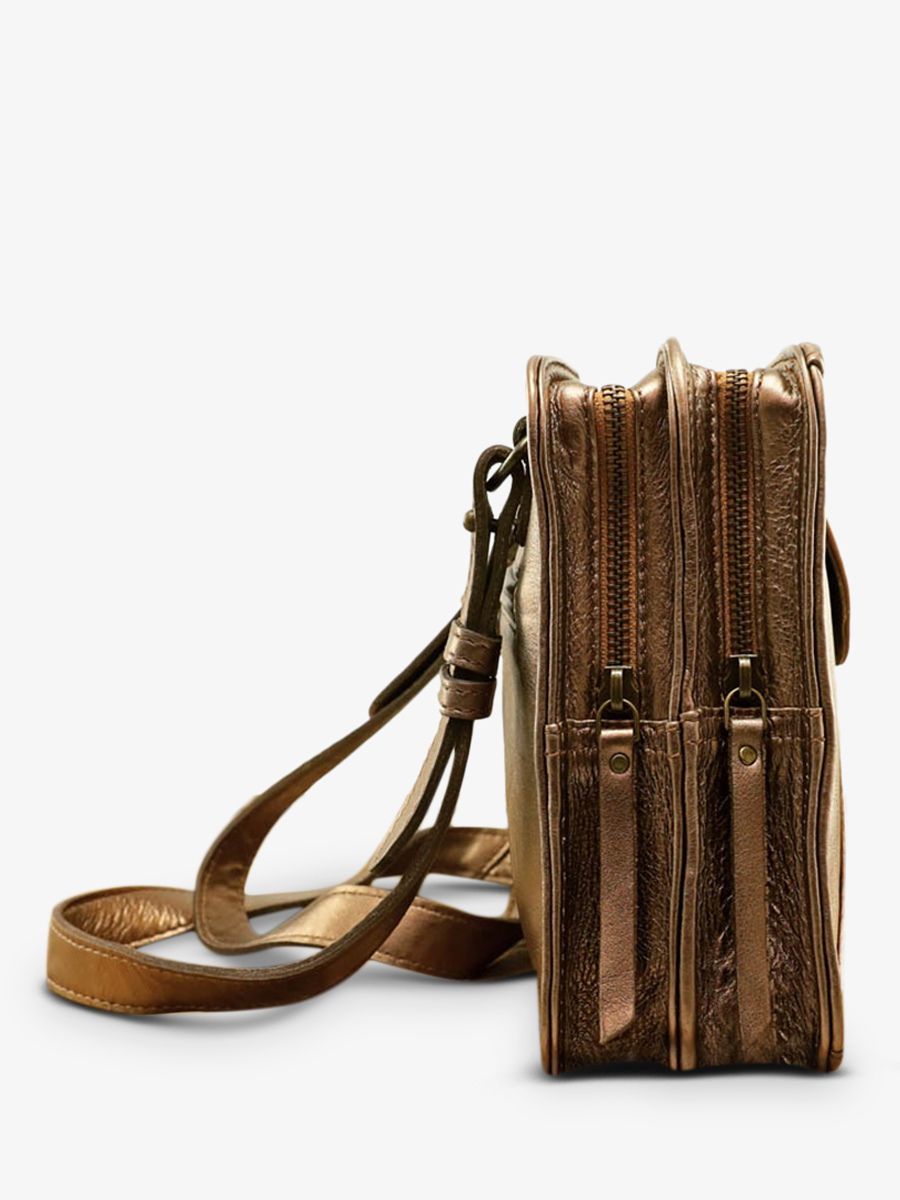 Foto-Seitenansicht-Umhängetasche-Leder-Damen-Kupfer-LeGraphique-Kupfer-Paul-Marius-W17-C