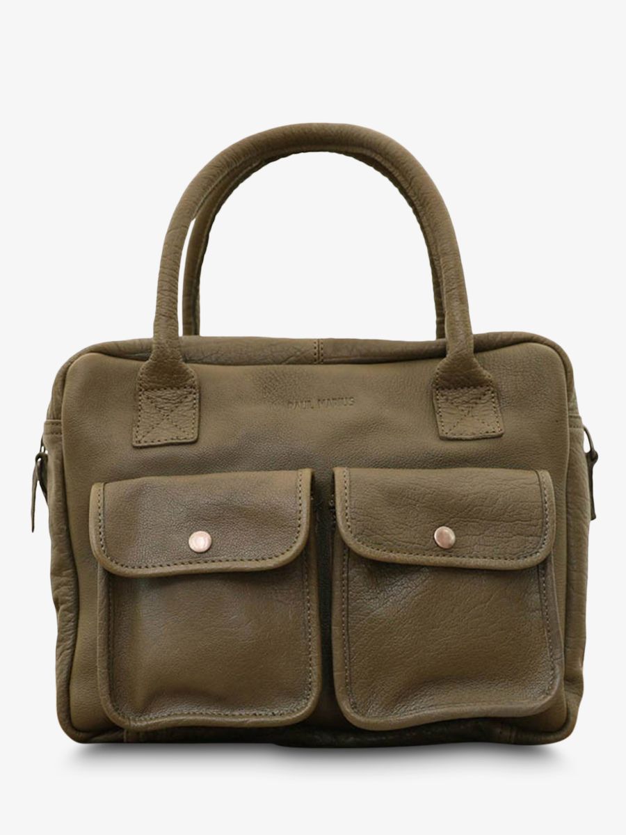 Foto-Vorderansicht-Dokumententasche-Leder-Damen-kaki-ledandy-kaki-paul-marius-w04-k