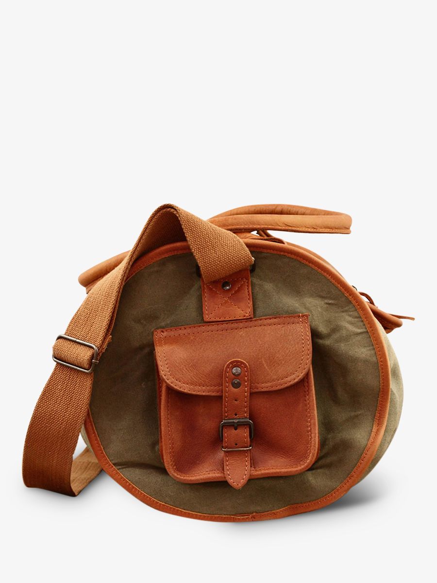 Foto-Seitenansicht-Reisetasche-aus-Leder-grün-LeVoyageur-Canvas-XL-grün-kaki-Paul-Marius-M08S60-GC