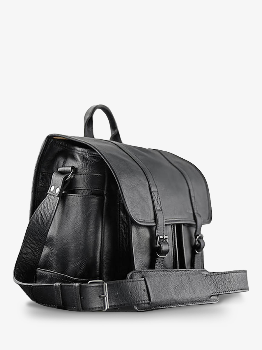 Foto-Seitenansicht-Fototasche-Leder-Schwarz-LeReporter-Schwarz-Paul-Marius-M54-B