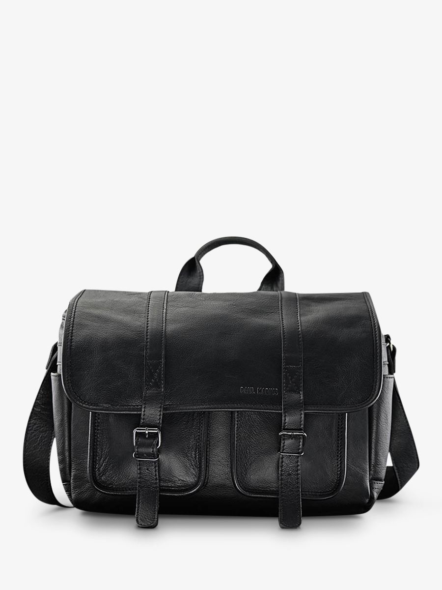 Foto-Vorderansicht-Foto-Tasche-Leder-schwarz-LeReporter-schwarz-Paul-Marius-M54-B