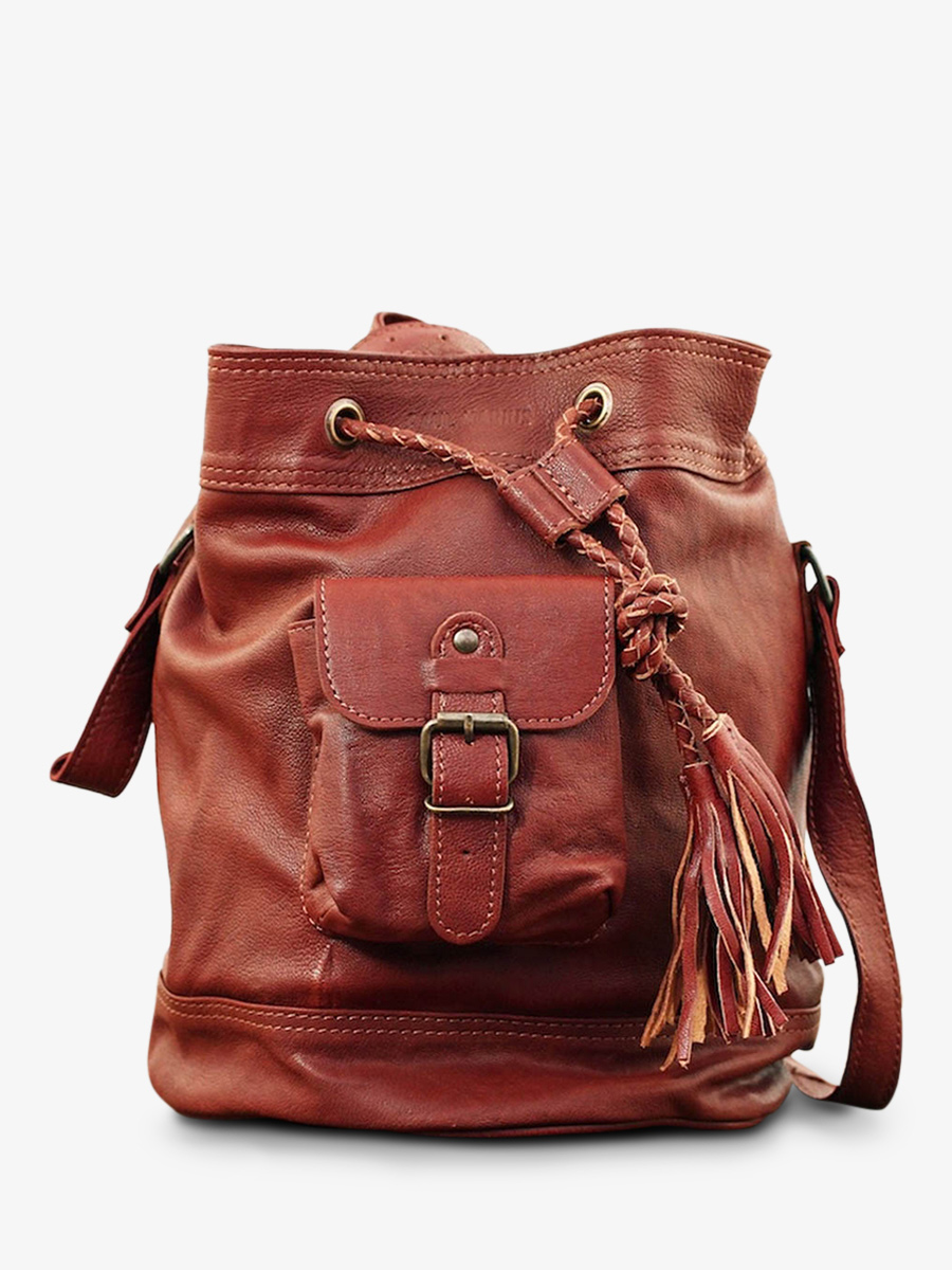 Foto-Vorderansicht-Eimer-Tasche-Leder-Damen-braun-LeFlâneur-braun-Paul-Marius-M303-MB