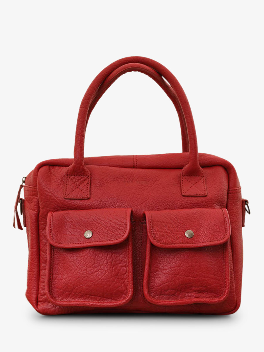 Foto-Vorderansicht-Dokumententasche-Leder-Damen-rot-Ledandy-Karminrot-Paul-Marius-W04-R