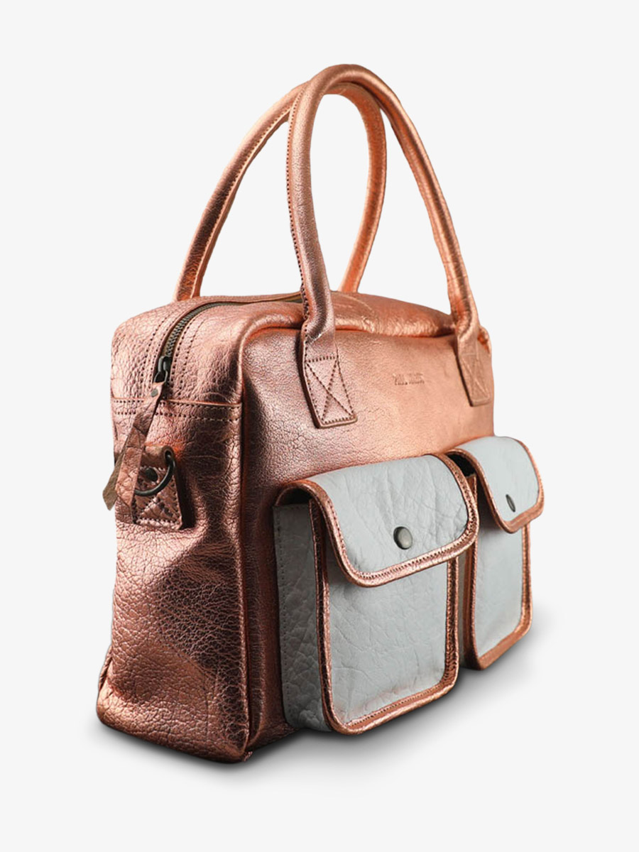 Foto-Seitenansicht-Dokumententasche-Leder-Damen-rosa-gold-weiß-ledandy-rosa-gold-weiß-paul-marius-w04-g-pi-w