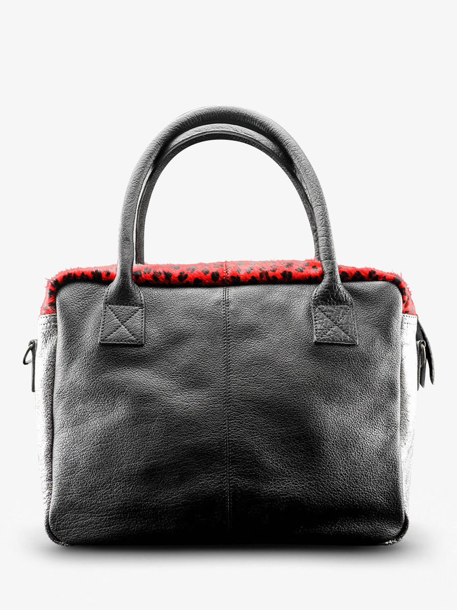 Foto-Rückansicht-Aktentasche-Leder-Damen-Silber-Schwarz-Rot-LeDandy-Chimère-Silber-Schwarz-Rot-Paul-Marius-W04-S-B-R