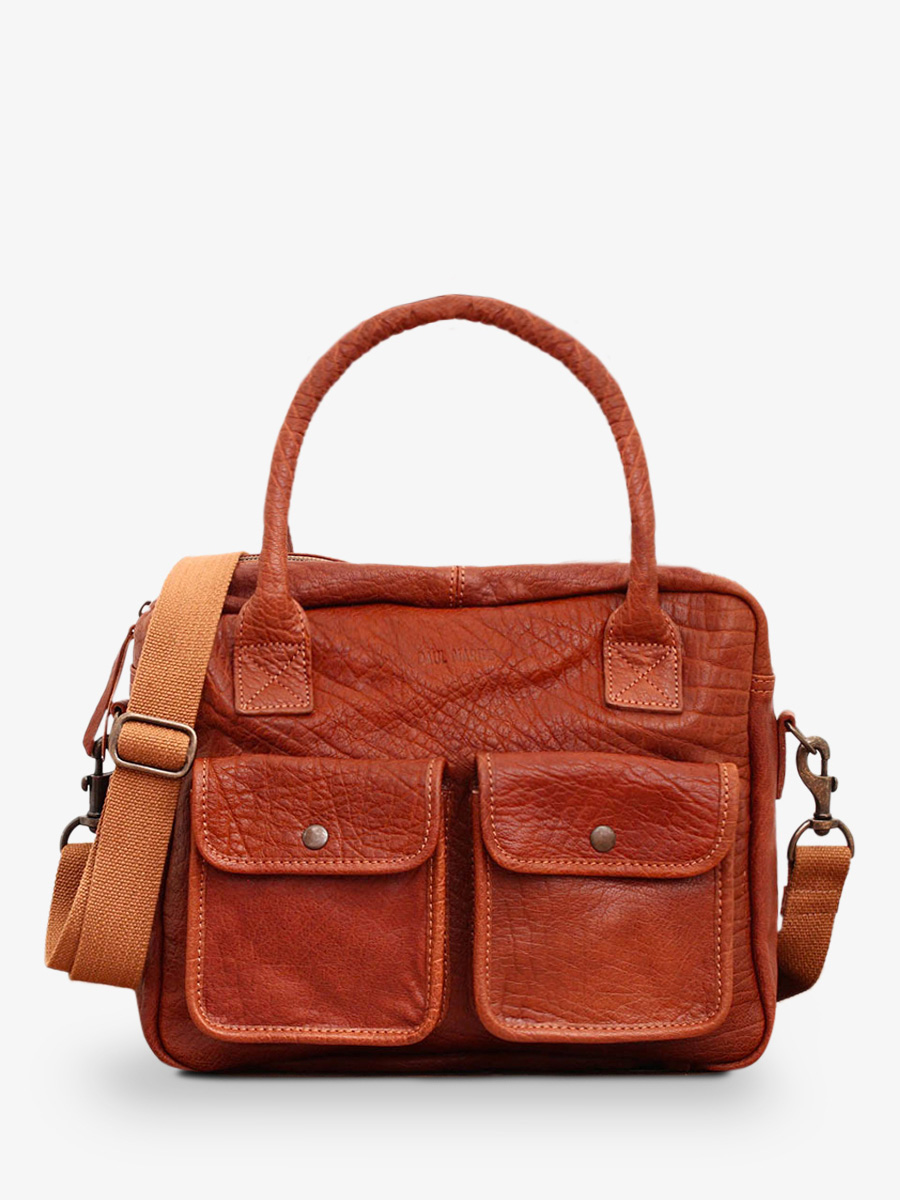 Foto-Vorderansicht-Dokumententasche-Leder-Damen-braun-LeDandy-natur-Paul-Marius-W04-L