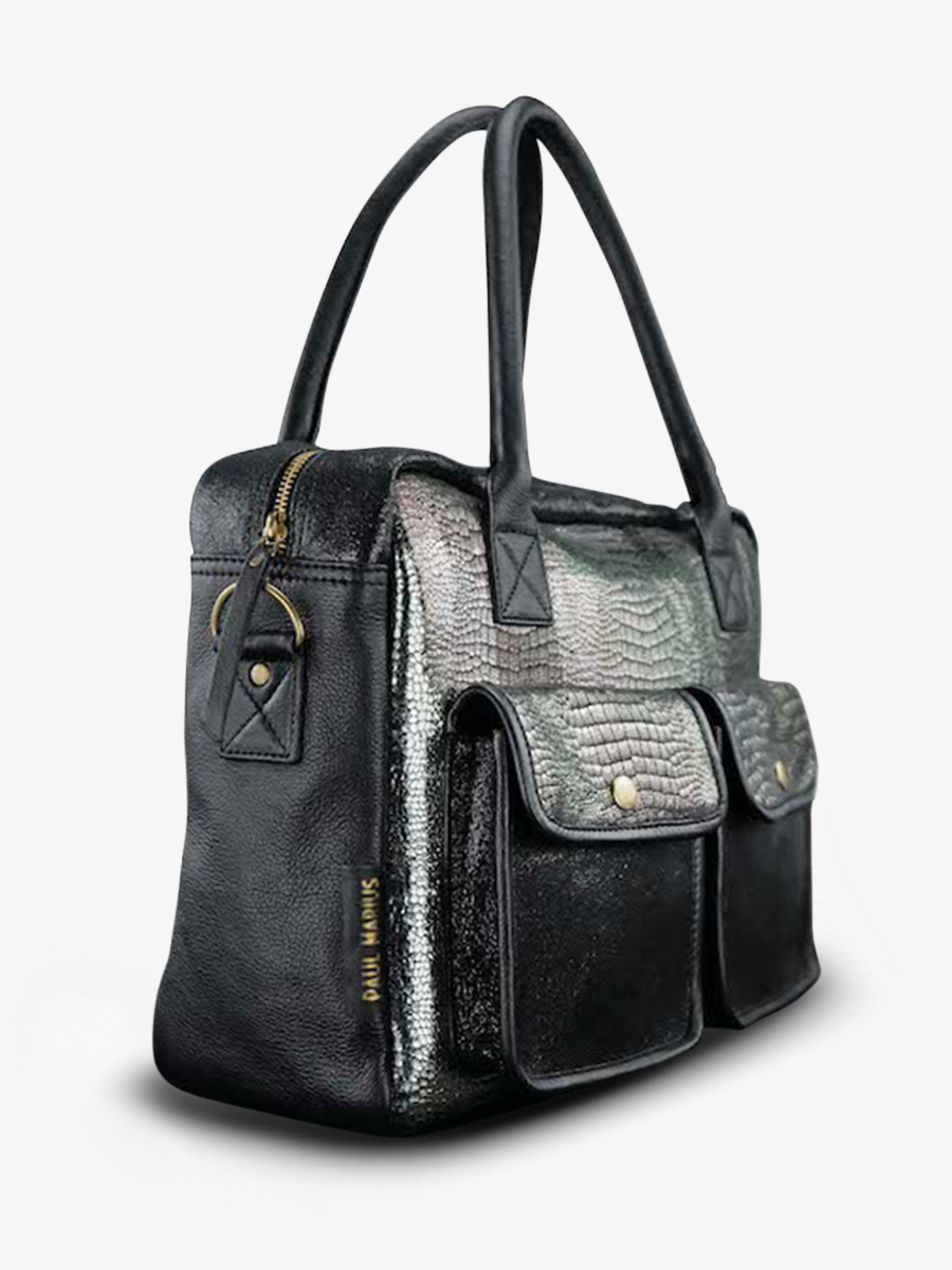 Foto-Seitenansicht-Dokumententasche-Leder-Damen-LeDandy-Onyx-Paul-Marius-W04-Onyx