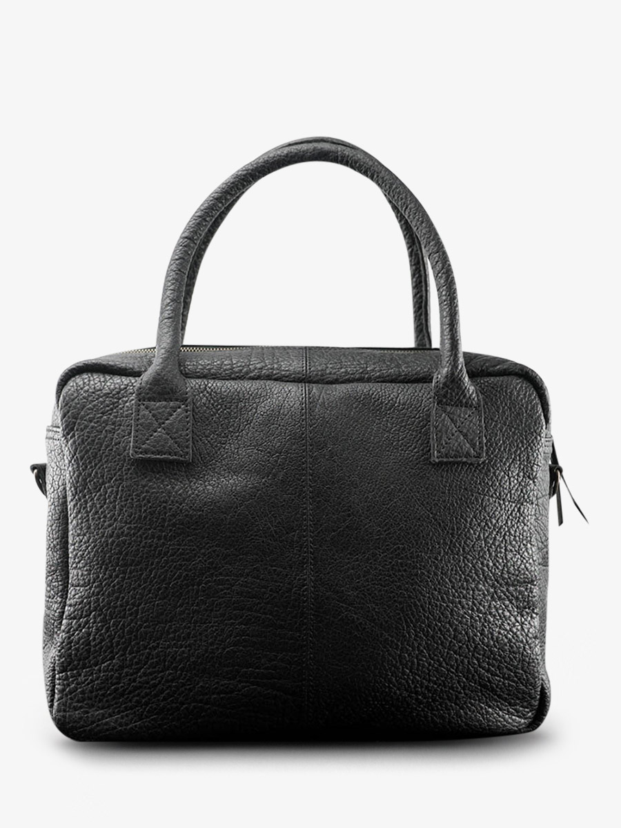 Foto-Rückansicht-Aktentasche-Leder-Damen-silber-schwarz-LeDandy-Python-silber-schwarz-Paul-Marius-W04-P-S-B