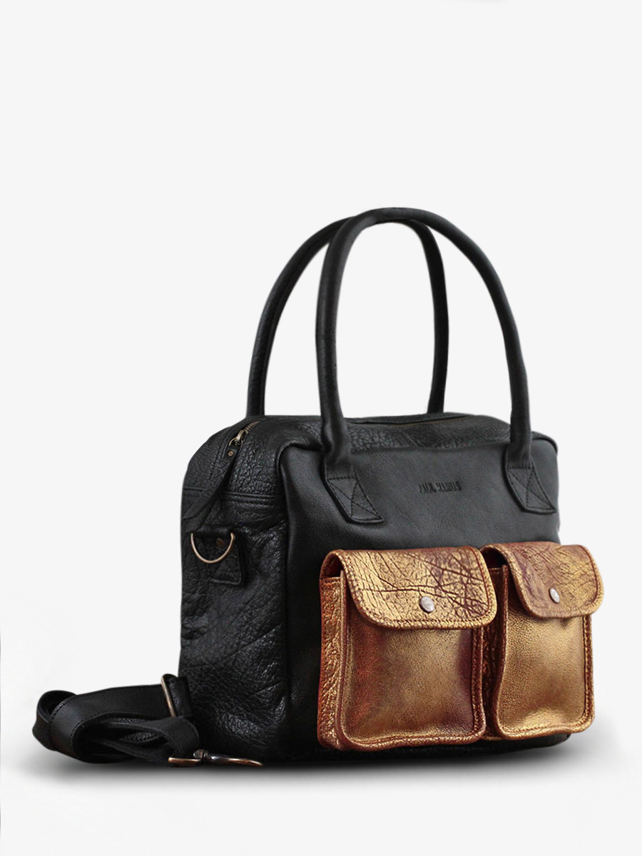 Foto-Seitenansicht-Aktentasche-Leder-Damen-schwarz-gold-ledandy-schwarz-gold-paul-marius-w04-b-g