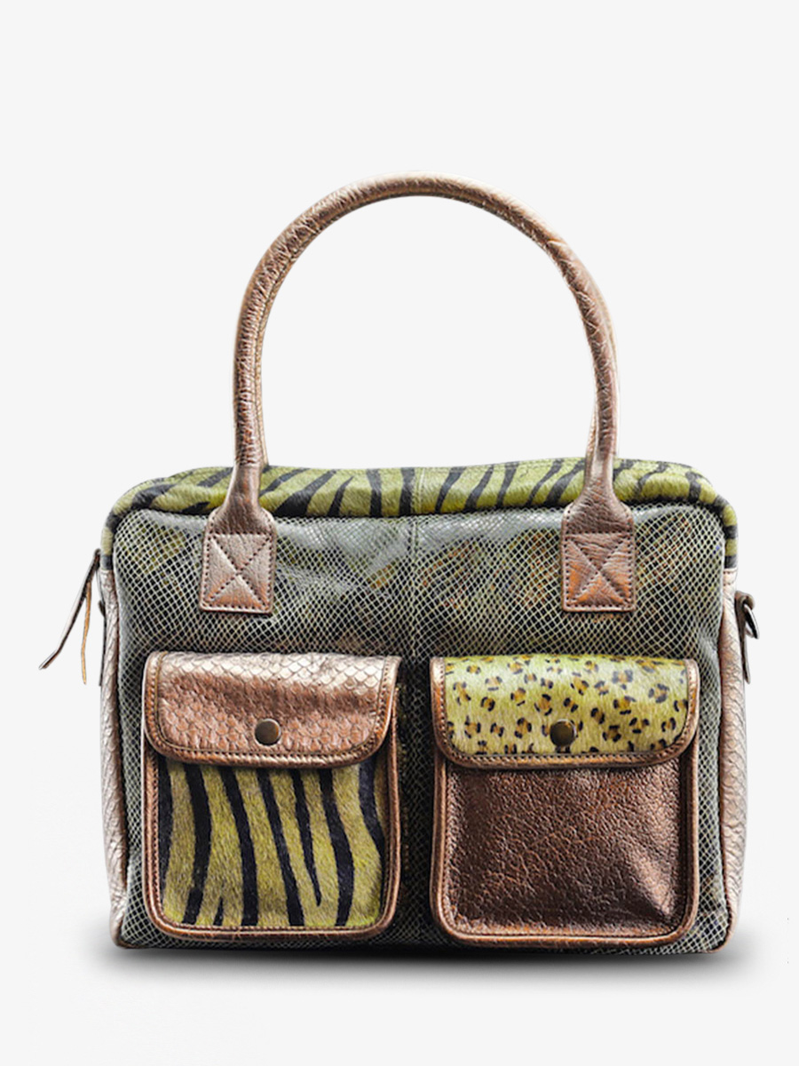 Foto-Vorderansicht-Aktentasche-Leder-Damen-Kaki-Kupfer-LeDandy-Chimere-Kaki-Kupfer-Paul-Marius-W04-CH-K-C