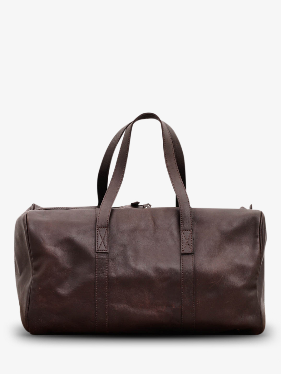 Foto-Vorderansicht-Reisetasche-Leder-schwarz-LeCabine-Indus-Paul-Marius-M103-D