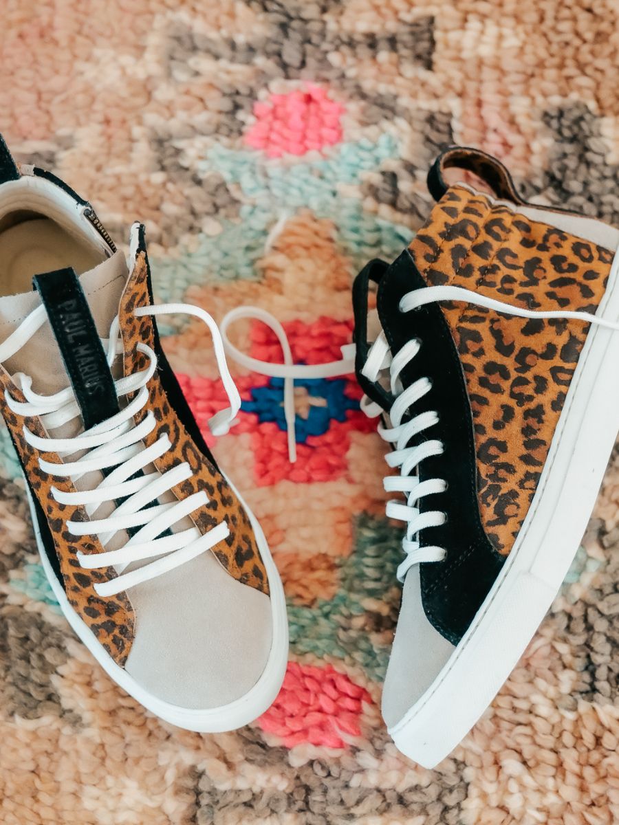 Foto-Vorderansicht-Sneaker-Damen-Leder-Leopard-PM001-Leopard-natur-Paul Marius-PM001-LP-L-S35