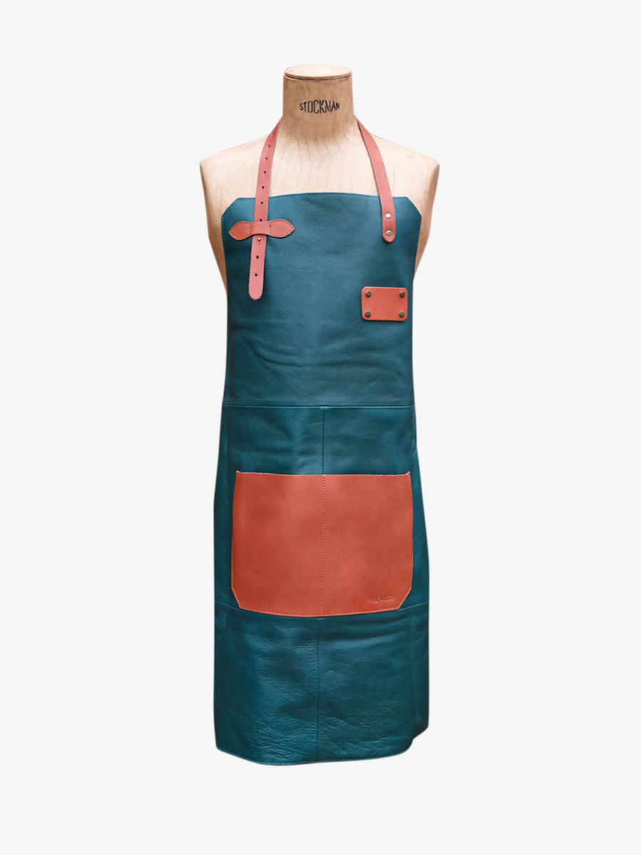 Foto-Tragetasche-Lederschürze-Gartenarbeit-grün-blau-LeTablier-Leder-Kobalt-Paul-Marius-APRON-LEATHER-DB