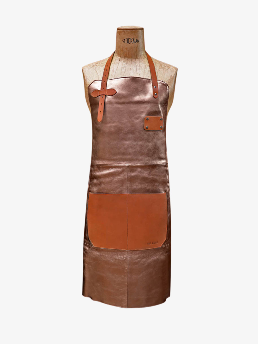 Foto-Vorderansicht-Lederschürze-Gartenarbeit-Kupfer-LeTablier-aus-Leder-Kupfer-Paul-Marius-APRON-LEATHER-C