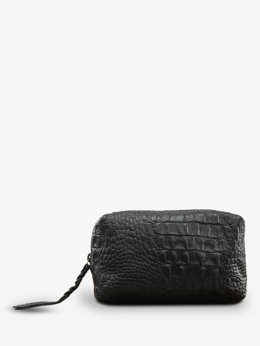 Foto-Vorderansicht-Ledertasche-Damen-schwarz-Adele-Python-schwarz-Paul-Marius-M500-P-B